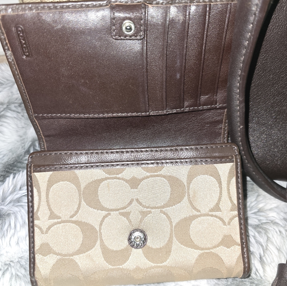 Coach Brown and Tan Legacy Bag and Matching Wallet - Picture 11 of 12